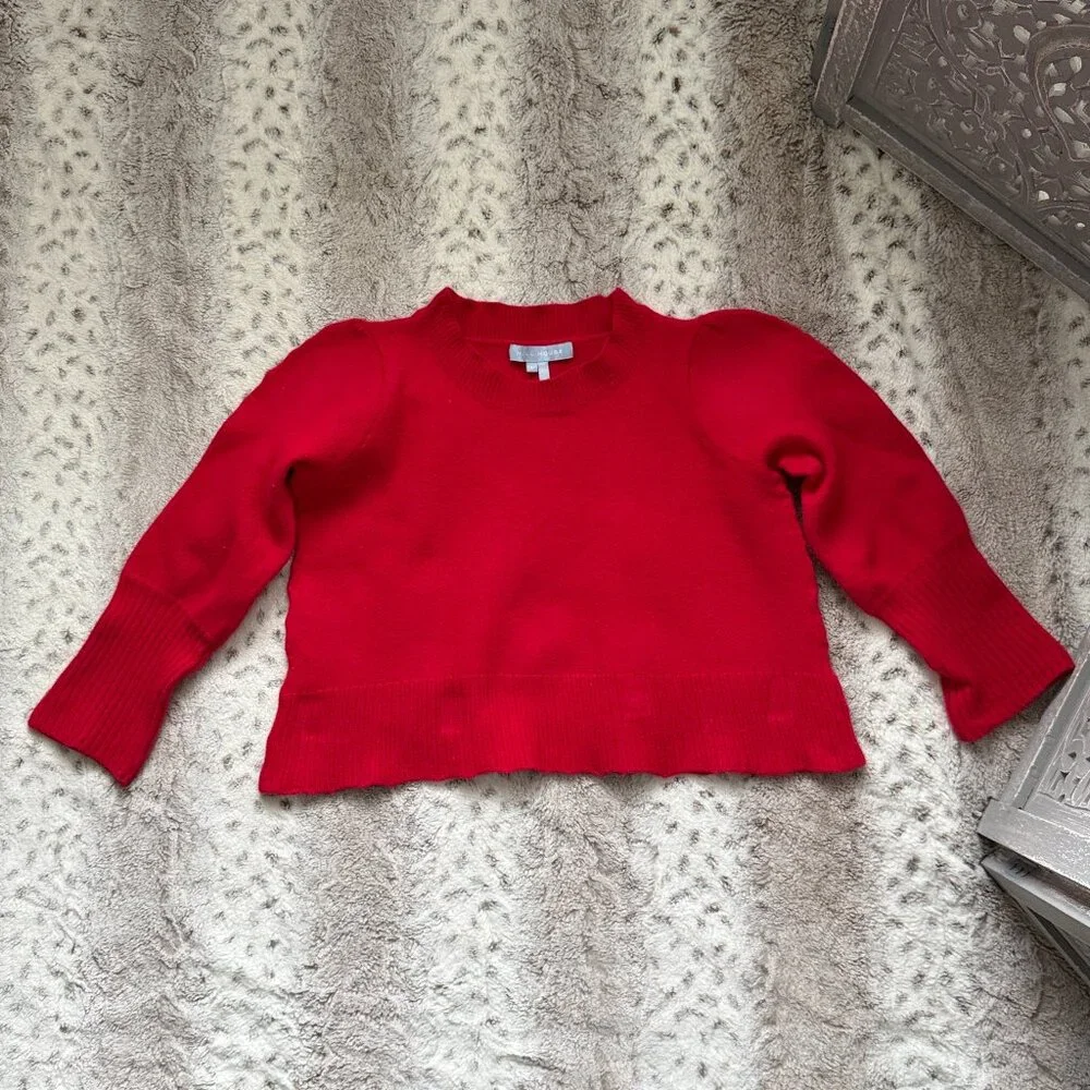 Hill House red wool cropped sweater large preppy academia minimalist gorpcore